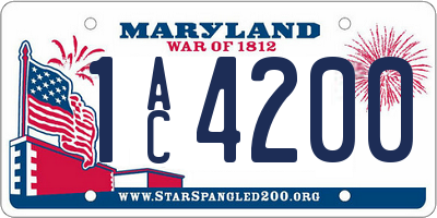 MD license plate 1AC4200
