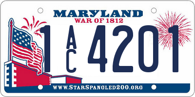 MD license plate 1AC4201