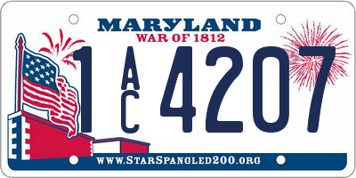 MD license plate 1AC4207