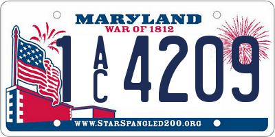 MD license plate 1AC4209