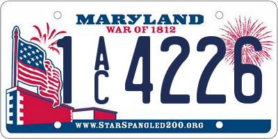 MD license plate 1AC4226
