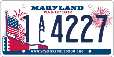 MD license plate 1AC4227