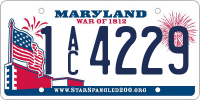 MD license plate 1AC4229