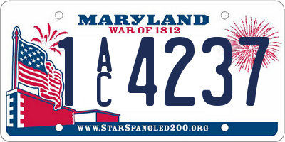 MD license plate 1AC4237