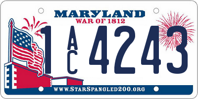 MD license plate 1AC4243