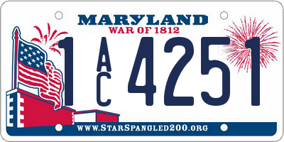 MD license plate 1AC4251