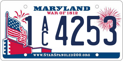 MD license plate 1AC4253