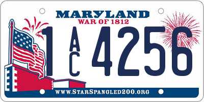 MD license plate 1AC4256