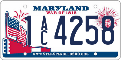 MD license plate 1AC4258