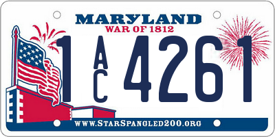 MD license plate 1AC4261