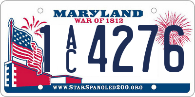 MD license plate 1AC4276