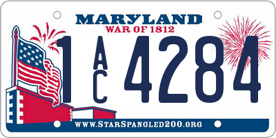 MD license plate 1AC4284