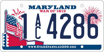 MD license plate 1AC4286