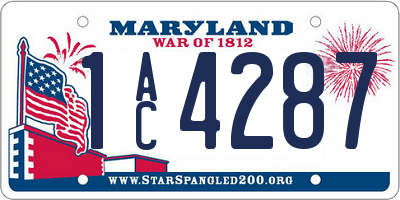 MD license plate 1AC4287