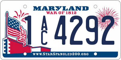 MD license plate 1AC4292