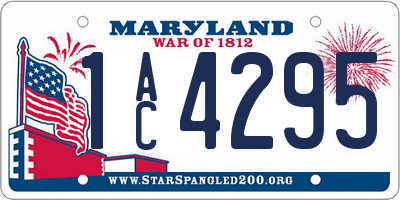MD license plate 1AC4295