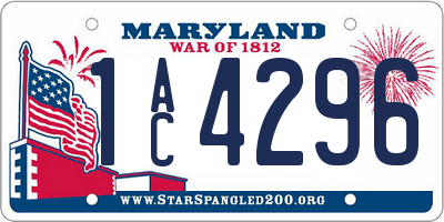 MD license plate 1AC4296