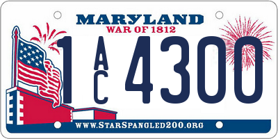 MD license plate 1AC4300