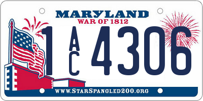 MD license plate 1AC4306