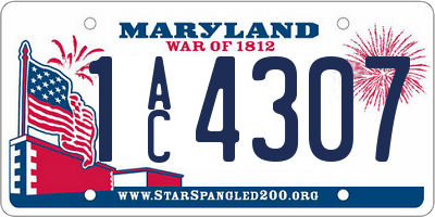 MD license plate 1AC4307