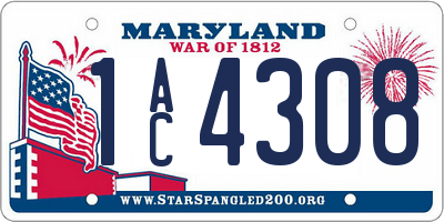 MD license plate 1AC4308