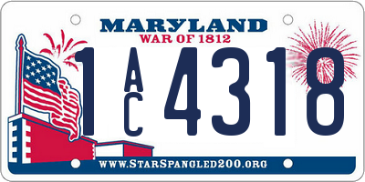 MD license plate 1AC4318