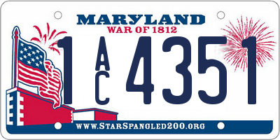 MD license plate 1AC4351