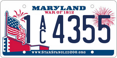 MD license plate 1AC4355