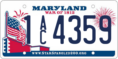 MD license plate 1AC4359