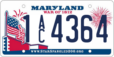 MD license plate 1AC4364