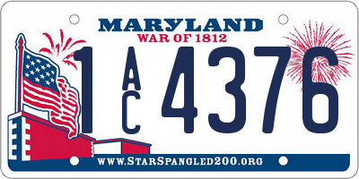 MD license plate 1AC4376