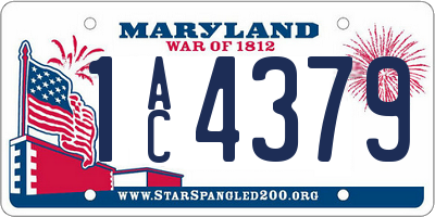 MD license plate 1AC4379