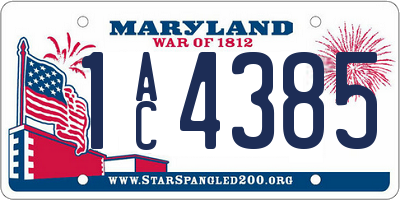 MD license plate 1AC4385