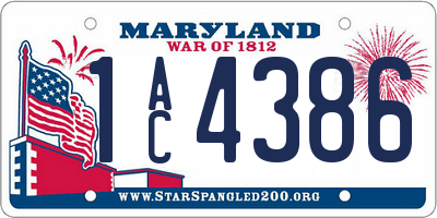 MD license plate 1AC4386