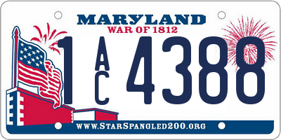 MD license plate 1AC4388