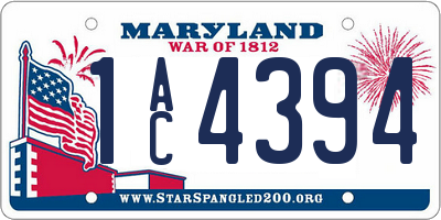 MD license plate 1AC4394