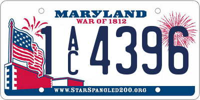 MD license plate 1AC4396