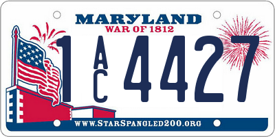 MD license plate 1AC4427
