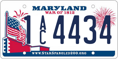 MD license plate 1AC4434