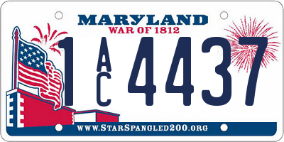 MD license plate 1AC4437
