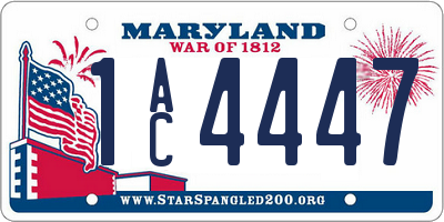 MD license plate 1AC4447