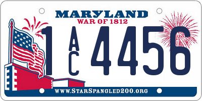 MD license plate 1AC4456