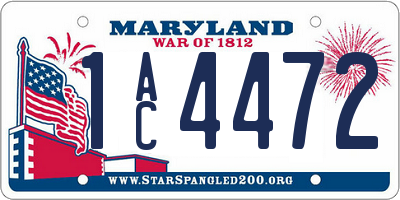 MD license plate 1AC4472