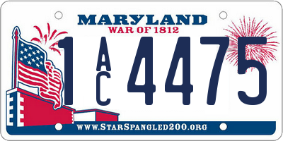 MD license plate 1AC4475