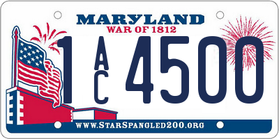 MD license plate 1AC4500