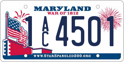 MD license plate 1AC4501
