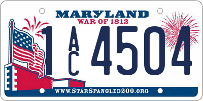 MD license plate 1AC4504
