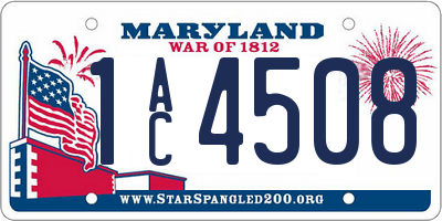 MD license plate 1AC4508