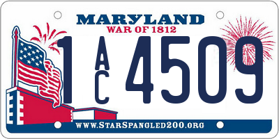 MD license plate 1AC4509