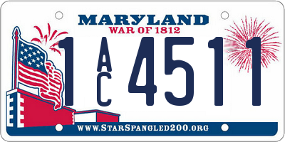 MD license plate 1AC4511